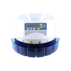CS-5507 Euro coin counter sorter on white background, industrial plastic coin money counter with LED display for easy viewing of counting results