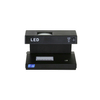 EB DC-2038 UV LED counterfeit detector on white background, compact desktop banknote verifier with 5X magnifier and magnetic sensor