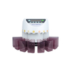 EB CS-5501 multi coin sorter counter at a convenience store and small retail cash office, sorting mixed coin deposits at 270 coins per minute