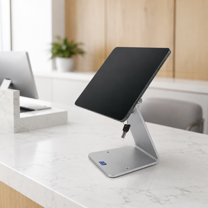 PS-17 lockable tablet POS stand - anti-theft universal holder 7-16 inch with 270 degree tilt for retail and restaurant counter