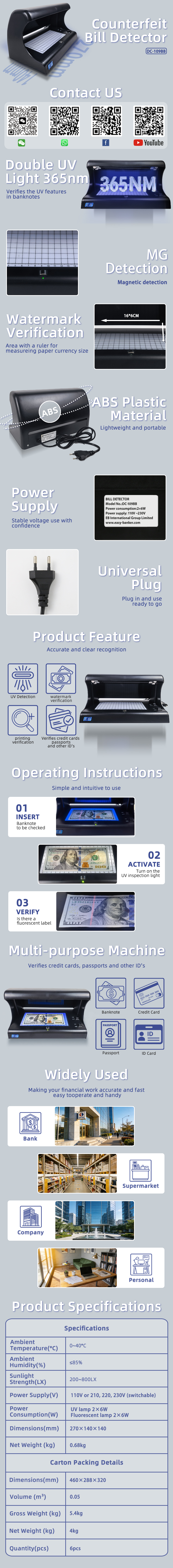 The DC-109BB is the perfect entry-level fraud defense for any business where mobility, simplicity, and affordability matter. Lightweight enough to forget you're carrying it, reliable enough to save you from your next counterfeit loss.