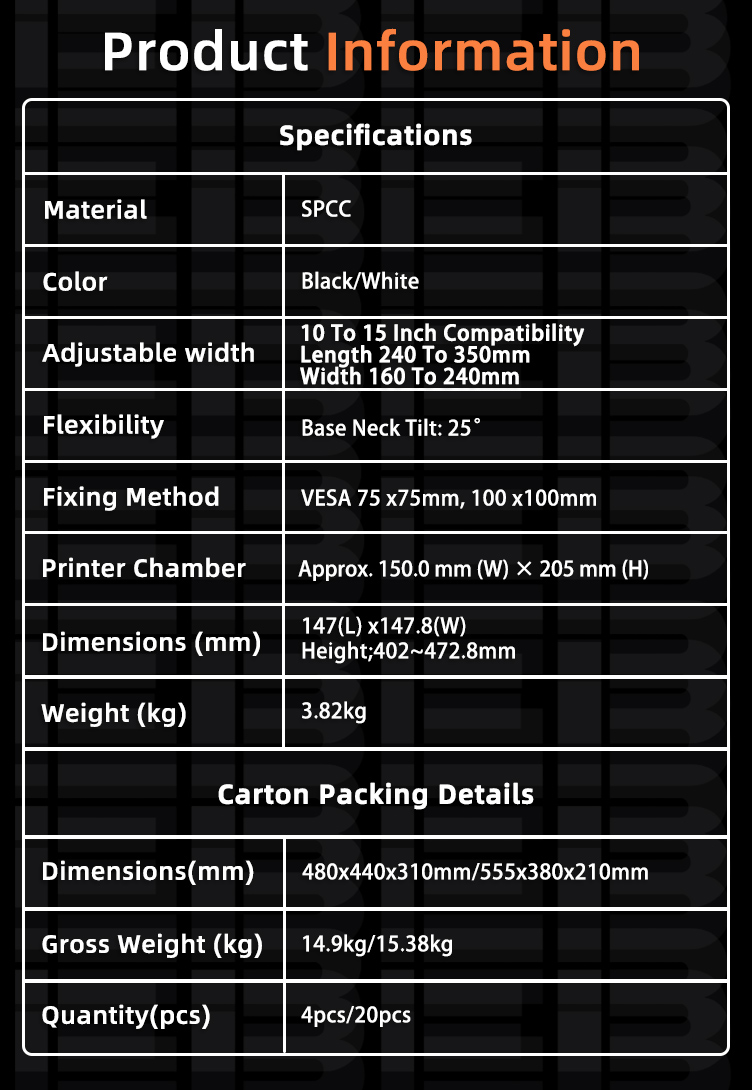 SPCC steel structure of PS-503 POS tablet stand with printer space providing stable support for frequent commercial touchscreen use