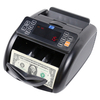  LD-1100 bill counter calculating total Euro value at bank cashier station with auto currency recognition and UV MG DD detection