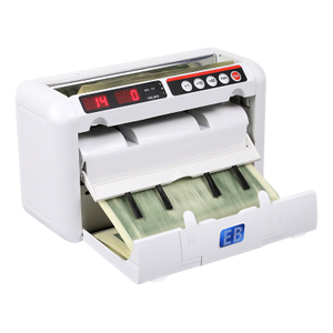 LD-100 Portable Rechargeable Money Counter front view with LCD display and cordless battery design