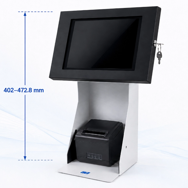 POS Tablet Stand with Locking Anti-Theft Enclosure, Key-Lock & Printer Space PS-505