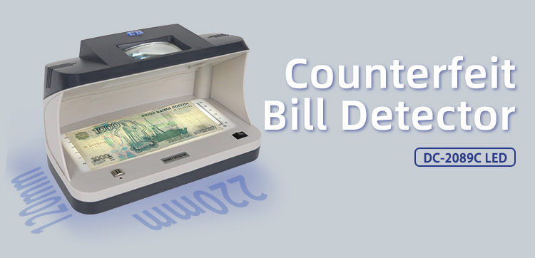 EB DC-2089C portable money detector overview, lightweight cordless body that cashiers and mobile inspectors can carry and store easily