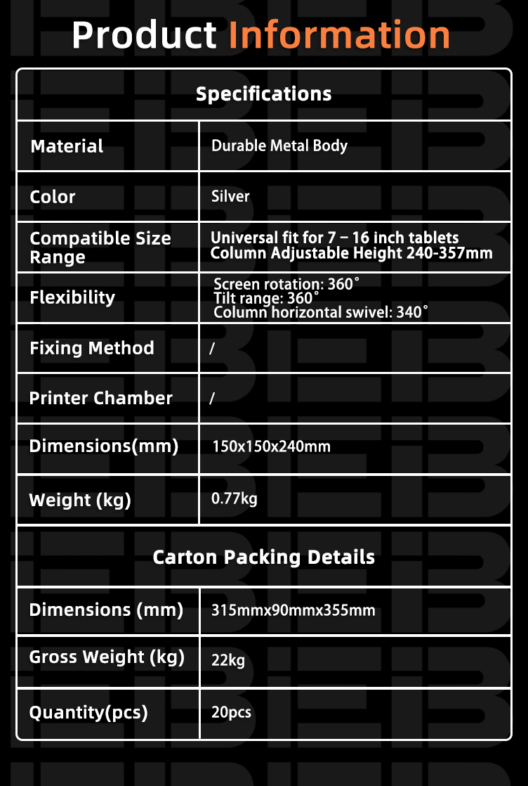 PS-21 combination lock metal tablet POS stand approximately 150 x 150 x 240 mm and about 0.67 kg at cafe reception desk and shared multi staff counters