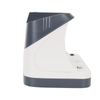 Close-up of EB DC-2089C money detector, large 5X magnifier for micro printing inspection and built-in ruler area for currency size measurement